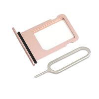 LIBAI-V Waterproof Sim Card Tray Replacement for iPhone 7 with Sim Ejector + Cloth (Rose Gold)