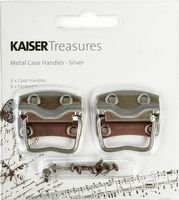 Kaisercraft Treasures Metal Case Handle with Backplate, 1.25 x 0.875-Inch, Antique Silver, 2-Pack