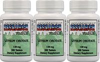 NCI Advanced Research Dr. Hans Nieper Lithium Orotate 200 Tablets (3 Pack)