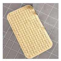 GHHZZQ 2 Pieces Bathtub Mat Double Non-Slip Breathable Suction Cup Bathroom Rugs PVC Foot Pad, 5 Colors, 0.7 cm Thick, Multiple Sizes (Color : Beige, Size : 80x80cm)