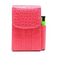 Boshiho PU Leather Cigarette Case with Lighter Holder Tobacco Pouch Best Gift for Men Women (Hot Pink)