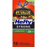 Hefty E8-6720 39-Gallon Cinch Sak Lawn and Leaf Bags, 18-Count (4 Pack(18 Count))