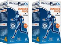 Chondroitin Sulfate with Turmeric Curcumin Non GMO for Knee, Hand, Back & Hip Premium Joint Pain Relief - by InvigoFlex CS - 2 Pack