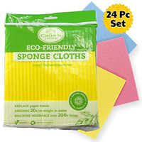 NO Odor Swedish Sponge Cloth (Bulk 24 Pcs) | Natural, Biodegradable, Vegan | Eco-Friendly Reusable Paper Towel Replacement Cleaning Cloths for Kitchen Home (Sponge Cloth 24pk)