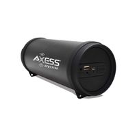 AXESS Portable Bluetooth Indoor/Outdoor 1.0 Hi-Fi Cylinder Loud Speaker with 2.5" Horn USB Port and AUX Inputs Black (SPBT1100BK)