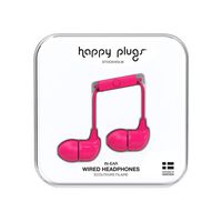 Happy Plugs In-Ear Fashion-Tech Headphones with Mic and Remote, Cerise