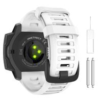MoKo Watch Band Compatible with Garmin Instinct Sports GPS Smart Watch, Soft Silicone Adjustable Replacement Strap Fit Garmin Instinct - Tundra White
