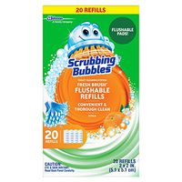 Scrubbing Bubbles Fresh Brush Flushables Refill, Toilet and Toilet Bowl Cleaner, Eliminates Odors and Limescale, Citrus Action Scent, 20ct