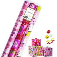 Gift Wrapping Paper - Premium Gift Wrap, 3 Rolls - 2.5 ft x 10 ft per Roll, Includes 3 Bows, 2 Ribbons (All Occasion Gift Wrap)