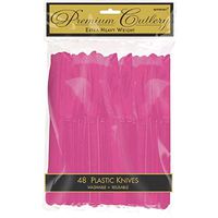 Premium Heavy Weight Plastic Knives | Magenta | Pack of 48 | Party Supply