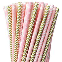 Party Paper Straws Biodegradable - Mixed Rainbow Stripe Colors Yeti Straw for Juices Shakes Smoothies Party Supplies Decorations 200-Pack