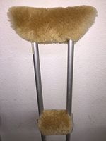 Sheepskin Deluxe Crutch Pad Covers Under arm & Hand Grip Pads Authentic Australian Merino 4 Piece Set (Tan)