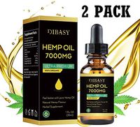 Hemp Oil 2 Pack, Muscle Massage Oil for Pain, Anxiety & Stress Relief, Anti-Wrinkle & Fine Line, Helps with Sleep, Skin & Hair- 7000mg of Organic Hemp Extract, Natural Hemp Drops 30ml/1oz