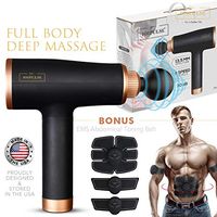 Massage Gun Deep Tissue Percussion Muscle Massager for Pain Relief, Handheld Electric Body Massager Sports Drill Portable Super Quiet Brushless Motor (Black)