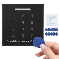 Door Access Control System Access Control Card Password Door Security System Kit RFID Card Password Unlocking Home Security Door Entry keypad with EXIT Button