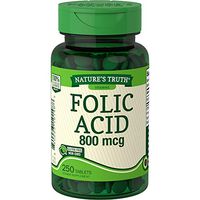 Nature's Truth Folic Acid 800 mcg | 250 Tablets | Vegetarian, Non-GMO & Gluten Free