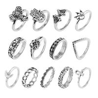 Meolin 7 PCs Flower Gemstone Ring Set Bohemian Vintage Jewelry Women,1,.