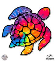 GT Graphics Tie Dye Sea Turtle - 3" Vinyl Sticker - for Car Laptop I-Pad Phone Helmet Hard Hat - Waterproof Decal