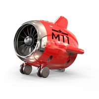 TWS Airplane Wireless Bluetooth V5.0 Speakers,Dosmix Retro Speakers, Dual Audio Interconnection,Hands-Free Calls,5 Hours Playtime,Micro SD Support for Kitchen Bedrooms Desk Shelf Party Outdoor (Red)