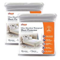 Cheer Collection Set of 2 Highly Absorbent 34" x 52" 100% Waterproof Sheet Protector and Incontinence Pad for Adults, Children and Pets