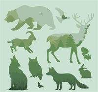 Forest Animals Shapes Reusable Mylar Stencils,Horse/Deer/Wolf Template Crafts for Kids（12 Packs 4.7" x4.7" ）