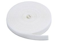 GCA Hook and Loop Tape 3/4-Inch Reusable Cable Management Cable Tie Roll (25 Yards，White)
