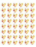 LLStickers 48 Envelope Seals Labels Stickers Farm Chicken, 1.2"