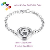 constantlife Hypoallergenic Essential Oil Diffuser Locket Bracelet -Stainless Steel Aromatherapy Scent Jewelry (Love)