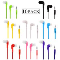 Bulk Earbuds Headphones 10 Pack Earphones with Comfortable Silicone Ear-Bud for School Classroom Students Kids and Adult Individually Bagged (10Pack,Mix 8 Colors)