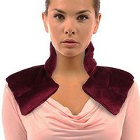 Lily's Home Herbal Aromatherapy Heated Neck and Shoulders Wrap, Ideal for Helping to Relieve Tension in The Neck and Shoulders, Microwaveable Heat Pad (Burgundy)