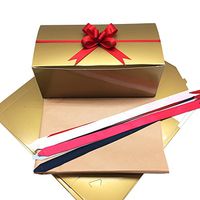 PEPPERLONELY (Set of 10) 10x5x4 Gold Decorative Boxes Gift Packaging Boxes for Presents, Holiday Bakery Boxes for Cookies, Clothes Gift Boxes, Pull Bows and Tissue Paper Included