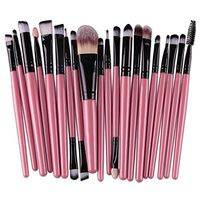 Elim Springs Toiletry Kit with 20 pcs Wool Makeup Brush+1 Makeup Brush Cleaning Mat (Pink)