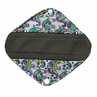 8" Charcoal Bamboo Mama Cloth/ Menstrual Pads/ Reusable Sanitary Pads / Panty Liners (Colorful Elephant)