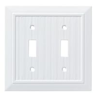 Franklin Brass W35268-PW-C Classic Beadboard Double Switch Wall Plate/Switch Plate/Cover, Pure White