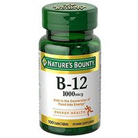 Nature's Bounty Natural Vitamin B12, 1000mcg, 100 Tablets (Pack of 3)