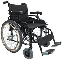 Karman KM8520F22W-HA-E Lightweight Bariatric Wheelchair with Elevating Legrest, Black, 22" W x 18" D