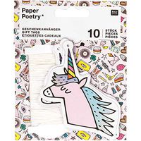 Luck Unicorn Magical Gift Tag Set of 10 Tags with Pink String