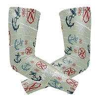 LEVEIS Anchor Arm Sleeves UV Protection for Men Women Sunblock Protective Gloves Running Golf Cycling Driving Long Arm Cover 1 Pair