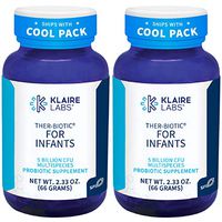 Klaire Labs Ther-Biotic Infant Probiotics Powder - 5 Billion CFU with 10 Live Probiotic Species - Supports Gut Health for Infants - Mixes Well with Formula, Breast Milk and Food (66g / 2 Pack)