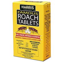 Harris Famous Roach & Silverfish Killer, 4oz Tablets - Treats a Minimum of 8 Rooms, 95+ Tablets Included