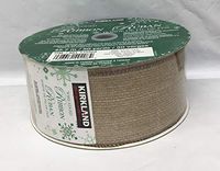 Kirkland Signature Rustic Burlap Wire Edge Ribbon Bows 50 Yd 2.5 Inch