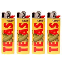 4 x BIC Texas Special Edition Lighters -"Texas Hot Pepper"
