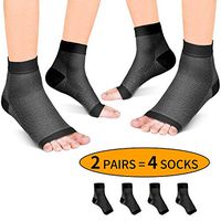 Fondenn Plantar Fasciitis Socks (2 Pairs), Compression Foot Sleeves with Heel Arch & Ankle Support, Foot Care Compression Sleeve for Men & Women