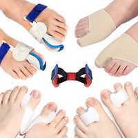 Bunion Corrector & Bunion Relief Protector Sleeves Kit 9 Piece- Treat Pain in Hallux Valgus, Big Toe Joint, Hammer Toe, Toe Separators Spacers Straighteners Splint Aid Surgery Treatment