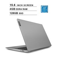 Lenovo 15.6" High Performance Laptop, Intel Celeron 42050U Dual-Core Processor, 4GB DDR4 RAM, 128GB SSD, Webcam, Wireless+Bluetooth, HDMI, Window 10 (Intel Processor) (Platinum Gray)