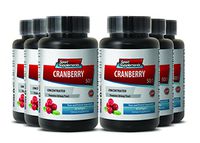 Sport Supplements Cranberry Concentrated Extract 50 : 1 Supports Urinary Tract Bladder Health Antioxidantm, Healthy Urinary System (6 Bottles)