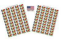 Made in USA! 100 Country Flag 1.5" x 1" Self Adhesive World Flag Scrapbook Stickers, Two Sheets of 50, 100 International Sticker Decal Flags Total (Seychelles)
