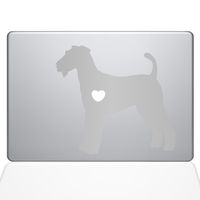 The Decal Guru I Love My Airedale Terrier Decal Vinyl Sticker, 15" MacBook Pro (2016 & Newer Models), Silver (1471-MAC-15X-S)