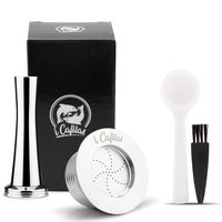 i Cafilas Refillable Coffee Capsules Stainless Steel Metal Coffee Cream Pods Compatible With Lavazza Blue Capsules Coffee Espresso Coffee,Lavazza LB951 &CB-100 coffee Machine with cleaning brush