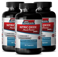 Nitric Oxide Muscle Strength - Nitric Oxide Muscle Booster 2400mg - Herbal Performance Booster Nitric Oxide (3 Bottles - 270 Capsules)